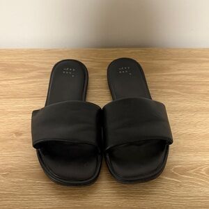 a new day Black Slide Sandals